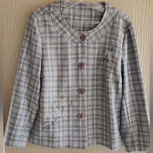 Nikki Petite Gray/Wht Jacket Vntg
